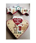 Believe in Santa Wood Christmas Wall Hanging Hand Painted J.D.I 1997 San... - €10,00 EUR