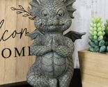 Small Baby Garden Dragon In Zero Gravity Yoga Balance Faux Stone Finish ... - $22.99