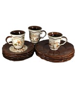 Cremeiux St Remy Dinnerware Set: Embossed Rustic Brown Earthenware 13 pc... - €51,07 EUR