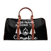 Personalized Waterproof Travel Bag with Mountain Campfire Design in Black and Wh - £75.38 GBP