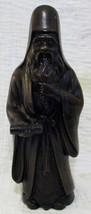 Vintage Cast Bronze Sculpture Rabbi with Rolled Torah 11&quot; Tall  - £276.97 GBP