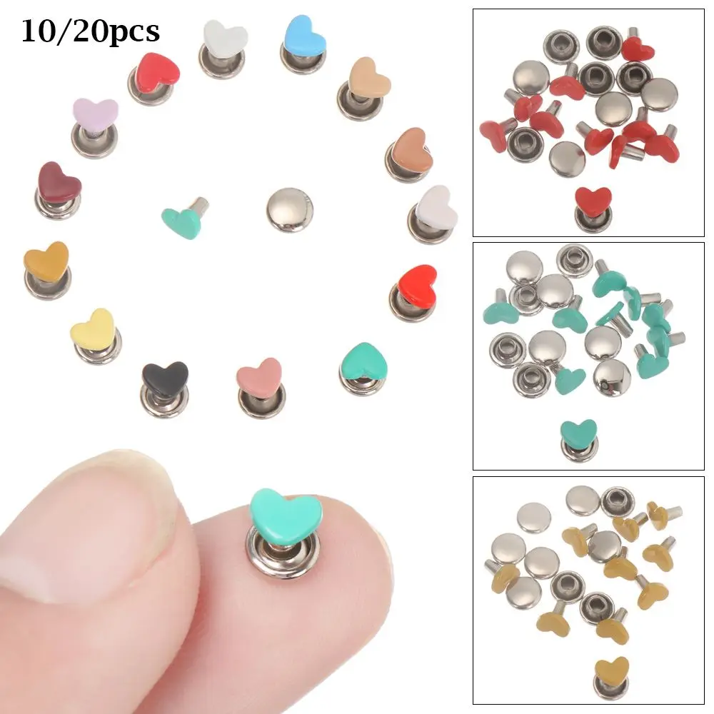 10/20pcs 6mm Mini Mushroom Spikes Buttons Metal Heart Buckle Doll Buttons DIY - £6.05 GBP+