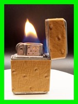 Rare Vintage Neff &amp; Co. NY Faux Ostrich Wrapped Petrol Lighter In Working Order  - £35.60 GBP