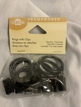 NWT Graber Structures Frameworks Pewter Curtain Shower 7 Rings w Clips - $4.96
