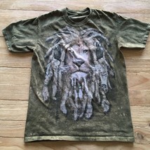 Rasta Lion Manimal Tie-Dye Shirt Adult Small Green The Mountain - £23.15 GBP