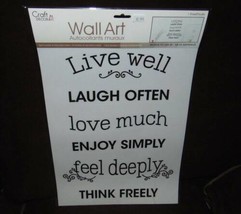 Wall Art Reusable Live Laugh Love Enjoy Feel Think Black Letters - £13.29 GBP