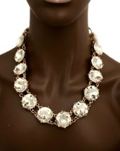 Elegant Classic Evening One Strand Necklace Earrings Set Clear/Colorless Crystal - $2,517.50