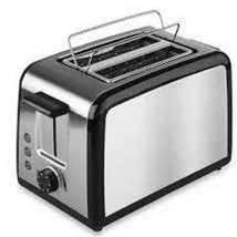 TOBOX Stainless Steel 2-Slice Silver 7-Mode Wide Slot Toaster 800W Brand New - £39.30 GBP