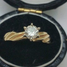 Estate 14k Yellow  Gold Engagement Brilliant cut   .50ct  High Quality R... - $1,080.00