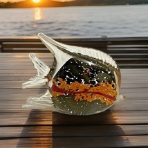 Art Glass Murano Style Angel Fish  Paperweight - $276.80 MXN