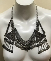 Art Deco  SILVER STERLING HEAVY LARGE ORNATE BIB DANGLE NECKLACE 82 Gram... - £599.46 GBP