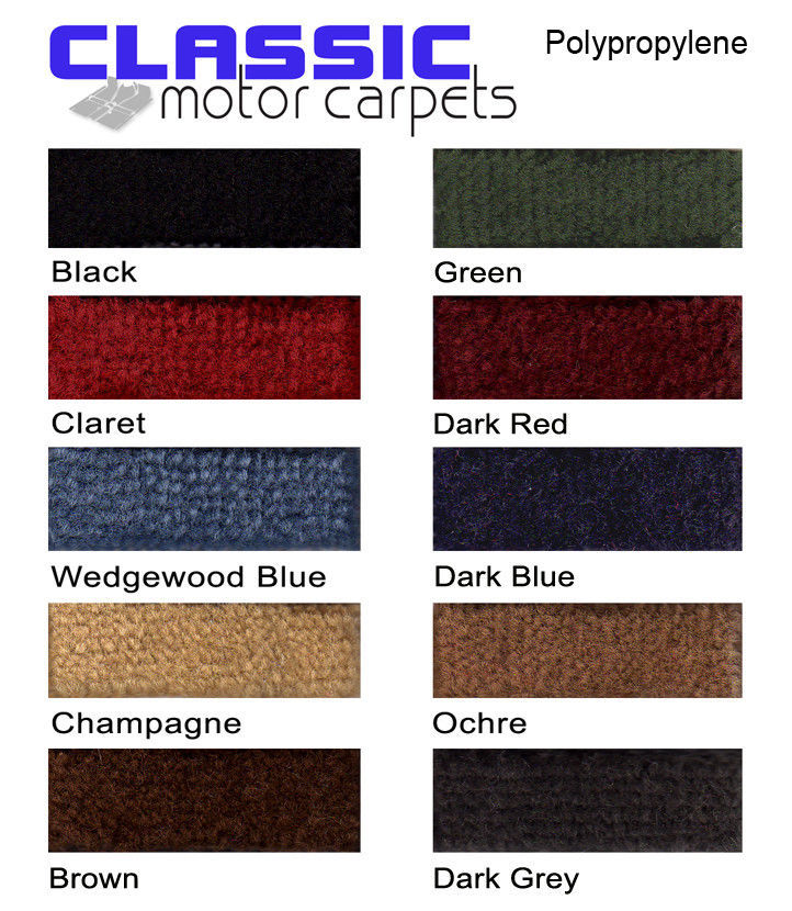 Classic Car Carpet Set Samples - Deep Pile, Latex Backed - 10 colours - $2.23
