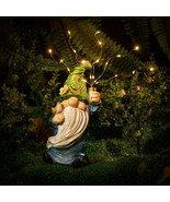 Gnomes Garden Statues with Firework Solar Light Garden Decor for Outdoor... - £23.94 GBP