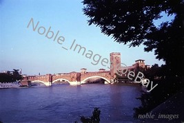 1967 Ponte Scaligero Castle Vecchio Scenic View Verona Italy Ektachrome Slide - £2.77 GBP