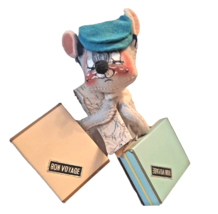 Annalee Doll Bon Voyage Traveling Mouse 6” Mouse 1970 Luggage Cap Map - $23.36
