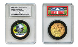 Dallas Cowboys Nfl *Greatest Dad* Jfk 24KT Gold Clad Coin Special Ltd. Case - £8.27 GBP