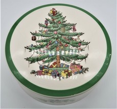 Spode Christmas Tree Trinket Box S3324-H 15 England Porcelain Round Lidd... - $30.00