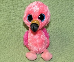Ty B EAN Ie Boos Gilda Pink Flamingo Plush Stuffed Bird Animal Blue Glitter Eyes - £4.93 GBP