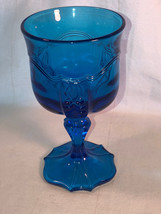 Teal Fenton Empress Goblet Depression Glass 6.5 Inches Tall - £15.92 GBP