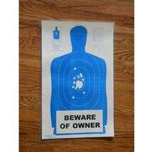 Security Silhouette Sign - &#39;Beware of Owner&#39; [BLUE] - $329.19 MXN