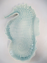 Seahorse Ceramic Plate Platter Serving Dish Blue Ocean Beach Nautical Coastal - £9.20 GBP