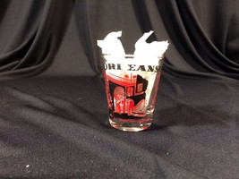 Vintage New Orleans Red Black Shot Glass Collectible 2-1/4&quot; Birthplace of Jazz - £9.47 GBP