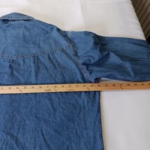 Vintage Plains Western Wear Pearl Snaps Shirt Men's Large Blue Denim Long Sleeve image 5