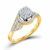 10kt Yellow Gold Womens Round Diamond Cluster Ring 1/4 Cttw - £250.77 GBP