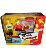 THE SIMPSONS Talking KBBL Radio Action Figure Playset Bill Marty Playmat... - $39.99