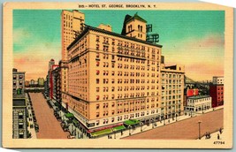 Hotel Saint George Brooklyn New York NY UNP Unused Linen Postcard I2 - $3.91