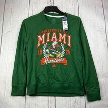 Miami Hurricanes NCAA Small Adidas Pullover Sweatshirt Green New Men - $418.20 MXN