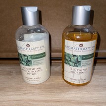 Aromatherapy Spa By Yankee Candle Body Wash &amp; Lotion Peppermint Basil Ro... - £22.85 GBP