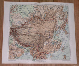 1901 Antique Map Of China Shanghai Beijing Tibet Mongolia Taiwan Korea - £15.96 GBP