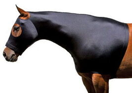 Medium Horse Comfort Stretch  Spandex Neck Hood mane Stay Black 521MW04BK - $34.64