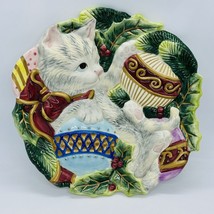 Fitz and Floyd &quot;Kristmas Kitty&quot; Canape Plate 9&quot; Dish Bowl Tray 3D Christ... - £7.51 GBP