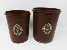 Retro Tupperware Brown Servalier Containers Canisters Set of 2,  811-14 809-13 - £13.81 GBP