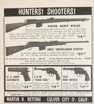 1955 Print Ad Swiss Army Rifles,1911,S&amp;W &amp; Colt Pistols Retting Culver City,CA - £11.69 GBP