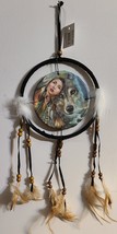 DREAMCATCHER WITH A PICTURE OF AN INDIAN WOMAN LADY WOLF TEEPEE MOUNTAIN... - $10.48