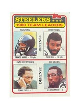 1981 Topps Pittsburgh Steelers Team Leaders with Franco Harris Card #526 - £3.16 GBP