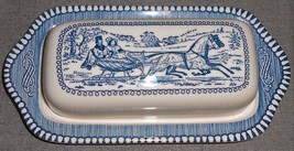 Royal China Currier &amp; Ives Pattern 2 Pc Butter Dish Made In Usa - £62.14 GBP