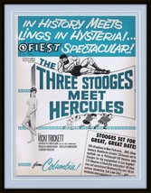 ORIGINAL Vintage 1962 Three Stooges Meet Hercules 11x14 Framed Advertisement - £118.67 GBP