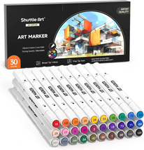 30 Colors Dual Tip Art Markers, Marker Pens for Adult Coloring Books Ske... - $28.84