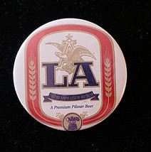 LA Premium Pilsner Beer Anheuser Busch Button Pin VG+ - $12.00