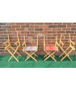 Set Of 4 Childrens Director&#39;s Chair Frames Foldable Kids Need Canvas DIY... - £77.86 GBP