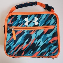 Under Armour Thermos Insulated Lunch Box Blue Black Camouflage with Neon Orange - £14.88 GBP