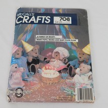 McCalls Crafts 708 Sewing Pattern Family Of Bialosky Bears Uncut Vintage... - $7.85