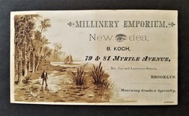 1880 antique B KOCH brooklyn ny MILLINERY EMPORIUM victorian trade card ... - £32.89 GBP