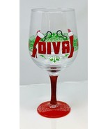 Christmas Diva Wine Glass – Hand-painted – Gift Ideas for Her Multicolor... - €14,56 EUR