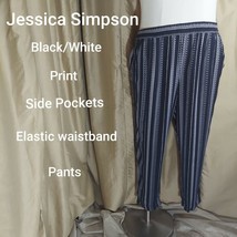 Jessica Simpson Black/ White Print Pockets Fashion Pants Size XL - £9.61 GBP