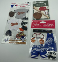 Lot Of Sport Baseball Basketball Scrapbooking Embellishments Stickers Ne... - $9.04